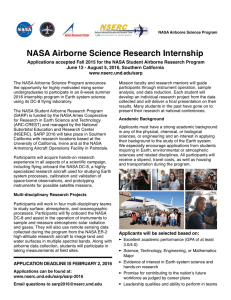 NASA Airborne Science Research Internship