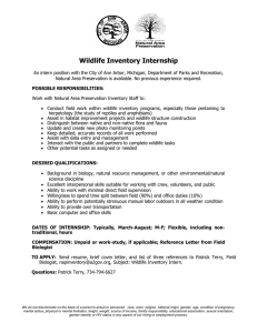 Wildlife Inventory Internship