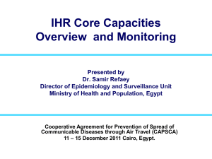 IHR Core Capacities Overview  and Monitoring