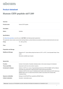 Human CETP peptide ab71389 Product datasheet Overview Product name