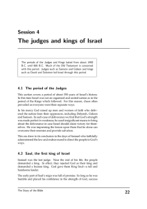 The judges and kings of Israel Session 4