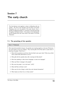 The early church Session 7