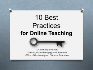 Best Practices for Online Teaching Presentation (PDF)