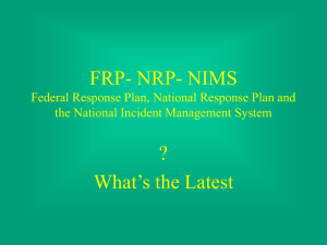 FRP- NRP- NIMS ? What’s the Latest