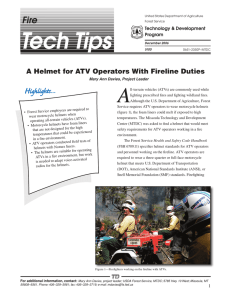 A Fire A Helmet for ATV Operators With Fireline Duties Technology &amp; Development