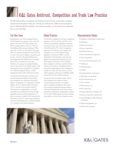 K&amp;L Gates Antitrust, Competition and Trade Law Practice