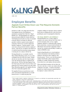 Employee Benefits Appeals Court Strikes Down Law That Requires Domestic Partner Benefits