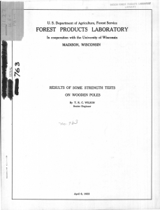 FOREST PRODUCTS LABORATORY U. S. Department of Agriculture, Forest Service
