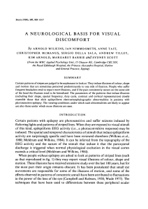 A NEUROLOGICAL BASIS FOR VISUAL DISCOMFORT by