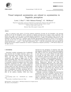 Visual temporal asymmetries are related to asymmetries in linguistic perception
