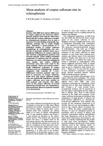 Meta-analysis schizophrenia of callosum size