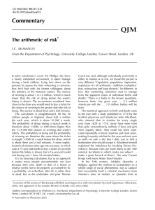 QJM Commentary The arithmetic of risk *