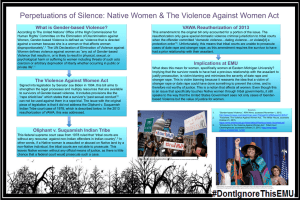 Perpetuations of Silence: Native Women &amp; The Violence Against Women... VAWA Reauthorization of 2013 What is Gender-based Violence?
