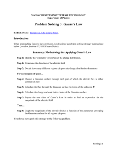 Problem Solving 3: Gauss’s Law  Introduction