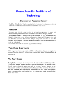 Massachusetts Institute of Technology Statement on Academic Honesty