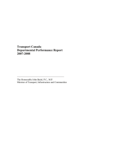 Transport Canada Departmental Performance Report 2007-2008