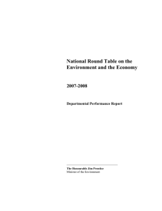 National Round Table on the Environment and the Economy 2007-2008