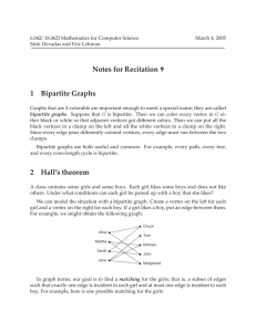 Notes  for  Recitation 1  Bipartite  Graphs 9