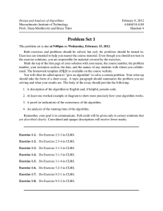 Design and Analysis of Algorithms February 8,  2012 6.046J/18.410J
