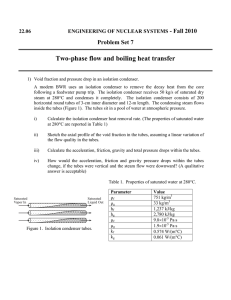 Two-phase flow and boiling heat transfer - Fall 2010 Problem Set 7 22.06