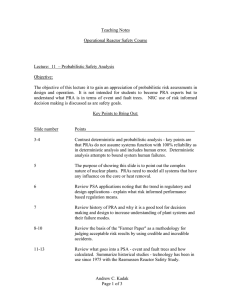 Teaching Notes Operational Reactor Safety Course
