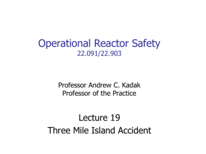 Operational Reactor Safety Lecture 19 Three Mile Island Accident 22.091/22.903