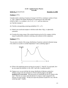 22.101  Applied Nuclear Physics Fall 2006 QUIZ No. 3 December 13, 2006