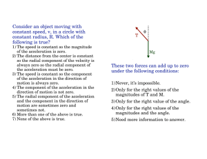 Consider an object moving with constant radius, R. Which of the