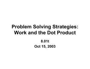 Problem Solving Strategies: Work and the Dot Product 8.01t Oct 15, 2003