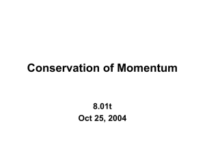 Conservation of Momentum 8.01t Oct 25, 2004
