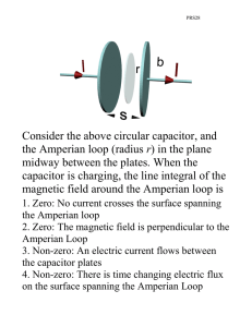 Consider the above circular capacitor, and r