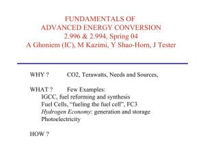 FUNDAMENTALS OF ADVANCED ENERGY CONVERSION 2.996 &amp; 2.994, Spring 04