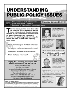 UNDERSTANDING PUBLIC POLICY ISSUES Saturday, January 26, 2002