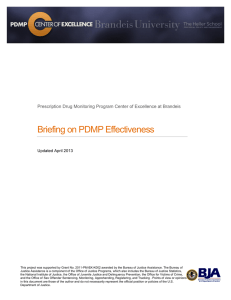 Briefing on PDMP Effectiveness Updated April 2013