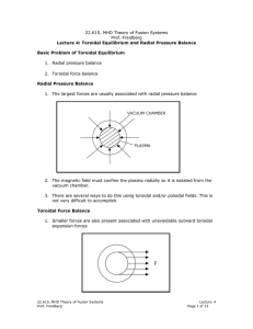 22.615, MHD Theory of Fusion Systems Prof. Freidberg 1. Radial pressure balance