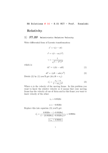 Relativity. 37.20 HW  Solutions
