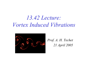 13.42 Lecture: Vortex Induced Vibrations Prof. A. H. Techet 21 April 2005