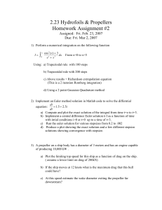 2.23 Hydrofoils &amp; Propellers Homework Assignment #2 ∫