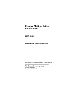 Patented Medicine Prices Review Board 2007-2008 Departmental Performance Report