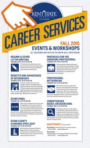 CAREER SERVICES FALL 2015 EVENTS &amp; WORKSHOPS RESUME &amp; COVER