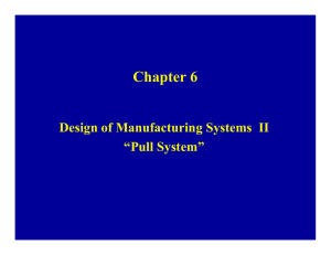 Chapter 6 Design of Manufacturing Systems  II “Pull System”