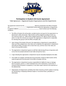Participation in Student Life Events Agreement
