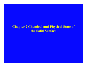 Chapter 2 Chemical and Physical State of the Solid Surface