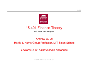 15.401 Finance Theory Andrew W. Lo Lectures 4