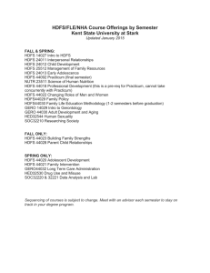HDFS/FLE/NHA Course Offerings by Semester Kent State University at Stark