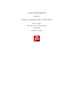 15.433 INVESTMENTS Class 2: Securities, Random Walk on Wall Street Reto R. Gallati