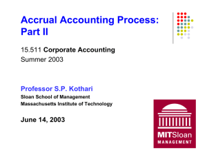 Accrual Accounting Process: Part II Corporate Accounting Summer 2003