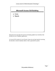 Microsoft Access GUI Building