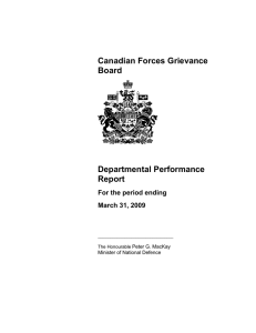 Canadian Forces Grievance Board Departmental Performance