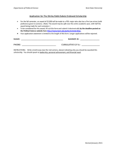 Application for The Shirley Robb Dubetz Endowed Scholarship